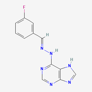 (E)-6-(2-(3-fluorobenzylidene)hydrazinyl)-9H-purine