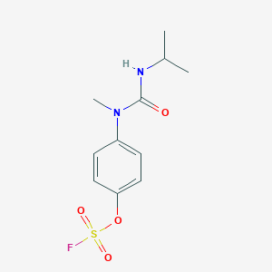 molecular formula C11H15FN2O4S B3010886 1-Fluorosulfonyloxy-4-[methyl(propan-2-ylcarbamoyl)amino]benzene CAS No. 2411237-14-2