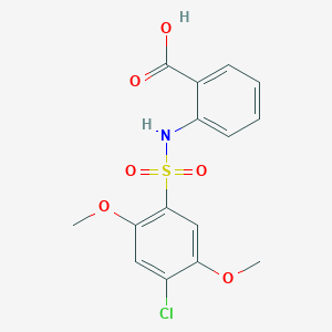 molecular formula C15H14ClNO6S B3010894 2-(4-氯-2,5-二甲氧基苯磺酰胺基)苯甲酸 CAS No. 706776-66-1