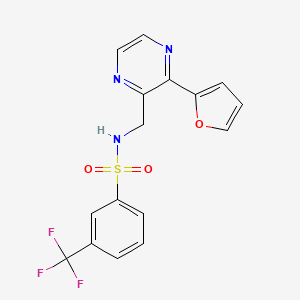 molecular formula C16H12F3N3O3S B3010899 N-((3-(呋喃-2-基)吡嗪-2-基)甲基)-3-(三氟甲基)苯磺酰胺 CAS No. 2034428-50-5
