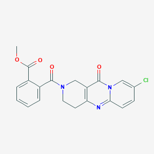 molecular formula C20H16ClN3O4 B3010903 methyl 2-(8-chloro-11-oxo-2,3,4,11-tetrahydro-1H-dipyrido[1,2-a:4',3'-d]pyrimidine-2-carbonyl)benzoate CAS No. 2034506-10-8