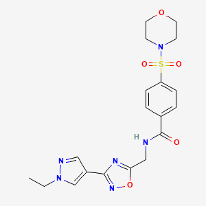 molecular formula C19H22N6O5S B3010906 N-((3-(1-乙基-1H-吡唑-4-基)-1,2,4-恶二唑-5-基)甲基)-4-(吗啉磺酰基)苯甲酰胺 CAS No. 2034228-82-3