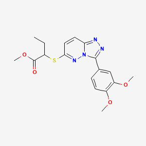 molecular formula C18H20N4O4S B3010909 2-((3-(3,4-二甲氧基苯基)-[1,2,4]三唑并[4,3-b]哒嗪-6-基)硫代)丁酸甲酯 CAS No. 852437-98-0