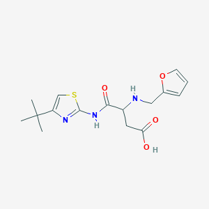 molecular formula C16H21N3O4S B3010912 N-(4-tert-butyl-1,3-thiazol-2-yl)-N~2~-(furan-2-ylmethyl)-alpha-asparagine CAS No. 1023919-26-7