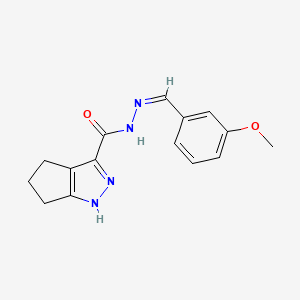 molecular formula C15H16N4O2 B3010915 (Z)-N'-(3-methoxybenzylidene)-1,4,5,6-tetrahydrocyclopenta[c]pyrazole-3-carbohydrazide CAS No. 305355-20-8