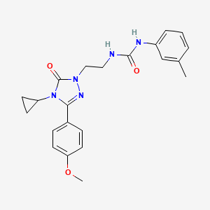 molecular formula C22H25N5O3 B3010917 1-(2-(4-cyclopropyl-3-(4-methoxyphenyl)-5-oxo-4,5-dihydro-1H-1,2,4-triazol-1-yl)ethyl)-3-(m-tolyl)urea CAS No. 2320684-37-3