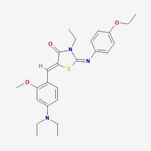 molecular formula C25H31N3O3S B301092 (2E,5Z)-5-[4-(diethylamino)-2-methoxybenzylidene]-2-[(4-ethoxyphenyl)imino]-3-ethyl-1,3-thiazolidin-4-one 