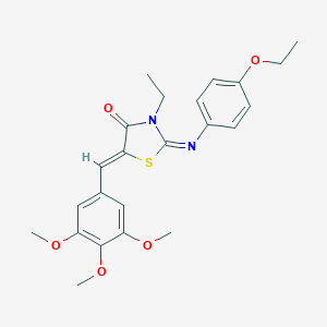 molecular formula C23H26N2O5S B301094 2-[(4-Ethoxyphenyl)imino]-3-ethyl-5-(3,4,5-trimethoxybenzylidene)-1,3-thiazolidin-4-one 