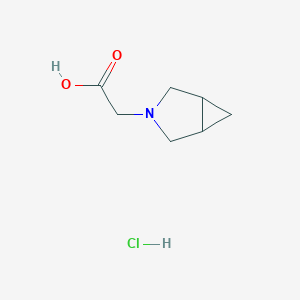 molecular formula C7H12ClNO2 B3010950 2-(3-氮杂双环[3.1.0]己烷-3-基)乙酸；盐酸盐 CAS No. 2058326-37-5