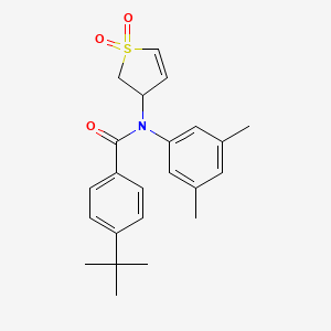 molecular formula C23H27NO3S B3010952 4-(叔丁基)-N-(3,5-二甲苯基)-N-(1,1-二氧化-2,3-二氢噻吩-3-基)苯甲酰胺 CAS No. 863446-08-6