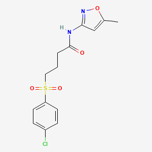 molecular formula C14H15ClN2O4S B3010959 4-((4-氯苯基)磺酰基)-N-(5-甲基异恶唑-3-基)丁酰胺 CAS No. 941907-53-5