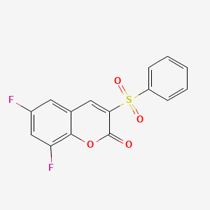molecular formula C15H8F2O4S B3010962 3-(苯磺酰基)-6,8-二氟色满-2-酮 CAS No. 902506-96-1
