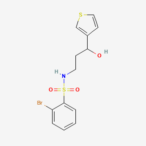 molecular formula C13H14BrNO3S2 B3010976 2-溴-N-(3-羟基-3-(噻吩-3-基)丙基)苯磺酰胺 CAS No. 2034605-87-1