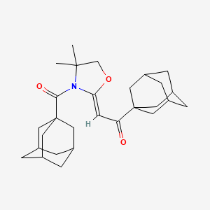 molecular formula C28H39NO3 B3010999 1-金刚烷基-2-[3-(金刚烷基羰基)-4,4-二甲基(1,3-恶唑烷-2-亚甲基)]乙烷-1-酮 CAS No. 887198-32-5