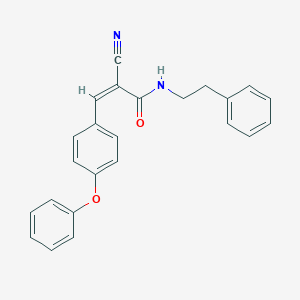 molecular formula C24H20N2O2 B3011003 (Z)-2-Cyano-3-(4-phenoxyphenyl)-N-(2-phenylethyl)prop-2-enamide CAS No. 749220-87-9