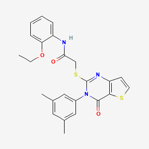 molecular formula C24H23N3O3S2 B3011004 2-{[3-(3,5-二甲基苯基)-4-氧代-3,4-二氢噻吩并[3,2-d]嘧啶-2-基]硫代}-N-(2-乙氧基苯基)乙酰胺 CAS No. 1260630-78-1