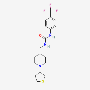 molecular formula C18H24F3N3OS B3011019 1-((1-(Tetrahydrothiophen-3-yl)piperidin-4-yl)methyl)-3-(4-(trifluoromethyl)phenyl)urea CAS No. 2034317-75-2