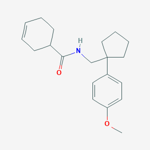 molecular formula C20H27NO2 B3011021 N-((1-(4-methoxyphenyl)cyclopentyl)methyl)cyclohex-3-enecarboxamide CAS No. 1396631-26-7