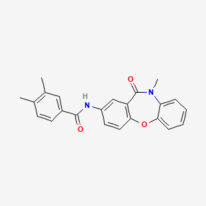 3,4-dimethyl-N-(10-methyl-11-oxo-10,11-dihydrodibenzo[b,f][1,4]oxazepin-2-yl)benzamide