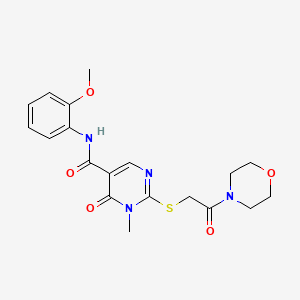 N-(2-methoxyphenyl)-1-methyl-2-(2-morpholin-4-yl-2-oxoethyl)sulfanyl-6-oxopyrimidine-5-carboxamide