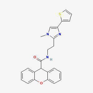 molecular formula C24H21N3O2S B3011032 N-(2-(1-甲基-4-(噻吩-2-基)-1H-咪唑-2-基)乙基)-9H-呫吨-9-甲酰胺 CAS No. 1396814-83-7