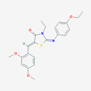 molecular formula C22H24N2O4S B301104 (2E,5Z)-5-(2,4-dimethoxybenzylidene)-2-[(4-ethoxyphenyl)imino]-3-ethyl-1,3-thiazolidin-4-one 