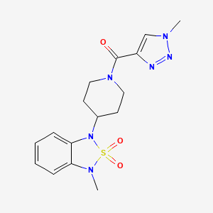 molecular formula C16H20N6O3S B3011051 (1-methyl-1H-1,2,3-triazol-4-yl)(4-(3-methyl-2,2-dioxidobenzo[c][1,2,5]thiadiazol-1(3H)-yl)piperidin-1-yl)methanone CAS No. 2034509-72-1