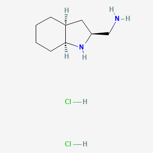 molecular formula C9H20Cl2N2 B3011055 [(2S,3As,7aS)-2,3,3a,4,5,6,7,7a-octahydro-1H-indol-2-yl]methanamine;dihydrochloride CAS No. 2550997-42-5