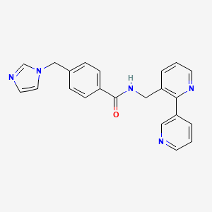 molecular formula C22H19N5O B3011056 4-((1H-imidazol-1-yl)methyl)-N-([2,3'-bipyridin]-3-ylmethyl)benzamide CAS No. 1904410-02-1