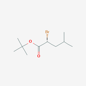 molecular formula C10H19BrO2 B3011058 戊酸，2-溴-4-甲基-，1,1-二甲基乙酯，(R)- CAS No. 130464-88-9