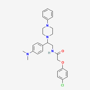 molecular formula C28H33ClN4O2 B3011068 2-(4-chlorophenoxy)-N-(2-(4-(dimethylamino)phenyl)-2-(4-phenylpiperazin-1-yl)ethyl)acetamide CAS No. 946218-53-7