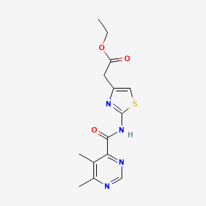 B3011072 Ethyl 2-[2-[(5,6-dimethylpyrimidine-4-carbonyl)amino]-1,3-thiazol-4-yl]acetate CAS No. 2380189-39-7
