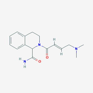 molecular formula C16H21N3O2 B3011075 2-[(E)-4-(Dimethylamino)but-2-enoyl]-3,4-dihydro-1H-isoquinoline-1-carboxamide CAS No. 2224434-09-5