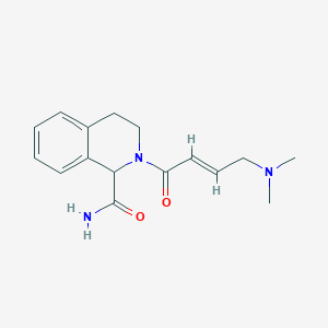 2-[(E)-4-(Dimethylamino)but-2-enoyl]-3,4-dihydro-1H-isoquinoline-1-carboxamide