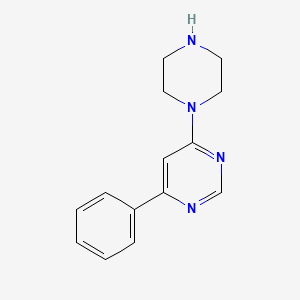 molecular formula C14H16N4 B3011080 4-苯基-6-哌嗪-1-基嘧啶 CAS No. 927988-27-0