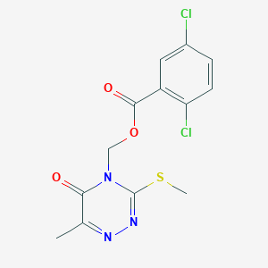 molecular formula C13H11Cl2N3O3S B3011089 (6-甲基-3-甲硫基-5-氧代-1,2,4-三嗪-4-基)甲基 2,5-二氯苯甲酸酯 CAS No. 877642-96-1