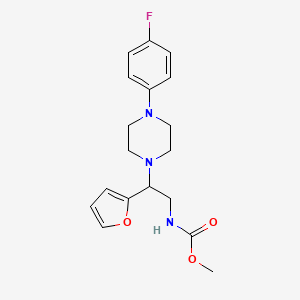molecular formula C18H22FN3O3 B3011096 Methyl (2-(4-(4-fluorophenyl)piperazin-1-yl)-2-(furan-2-yl)ethyl)carbamate CAS No. 877632-76-3