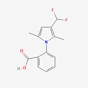 molecular formula C14H13F2NO2 B3011100 2-[3-(Difluoromethyl)-2,5-dimethylpyrrol-1-yl]benzoic acid CAS No. 2248339-59-3