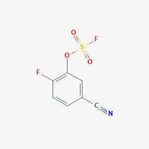molecular formula C7H3F2NO3S B3011101 4-氰基-1-氟-2-氟磺酰氧基苯 CAS No. 2411277-83-1
