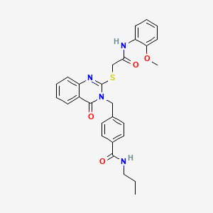 4-((2-((2-((2-methoxyphenyl)amino)-2-oxoethyl)thio)-4-oxoquinazolin-3(4H)-yl)methyl)-N-propylbenzamide