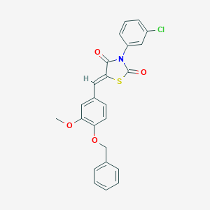 molecular formula C24H18ClNO4S B301111 5-[4-(Benzyloxy)-3-methoxybenzylidene]-3-(3-chlorophenyl)-1,3-thiazolidine-2,4-dione 