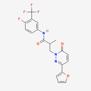 N-(4-fluoro-3-(trifluoromethyl)phenyl)-3-(3-(furan-2-yl)-6-oxopyridazin-1(6H)-yl)-2-methylpropanamide