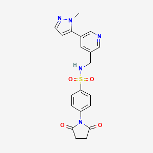4-(2,5-dioxopyrrolidin-1-yl)-N-((5-(1-methyl-1H-pyrazol-5-yl)pyridin-3-yl)methyl)benzenesulfonamide