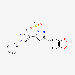 5-(2H-1,3-benzodioxol-5-yl)-2-methanesulfonyl-3'-methyl-1'-phenyl-3,4-dihydro-1'H,2H-3,4'-bipyrazole