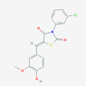 molecular formula C17H12ClNO4S B301112 3-(3-Chlorophenyl)-5-(4-hydroxy-3-methoxybenzylidene)-1,3-thiazolidine-2,4-dione 
