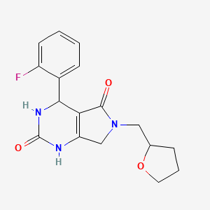 4-(2-fluorophenyl)-6-((tetrahydrofuran-2-yl)methyl)-3,4,6,7-tetrahydro-1H-pyrrolo[3,4-d]pyrimidine-2,5-dione