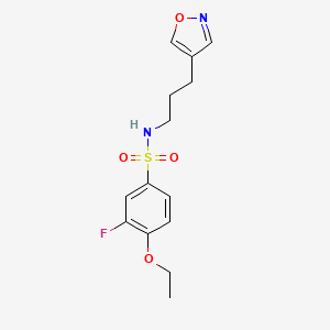 molecular formula C14H17FN2O4S B3011129 4-乙氧基-3-氟-N-(3-(异恶唑-4-基)丙基)苯磺酰胺 CAS No. 1903603-15-5