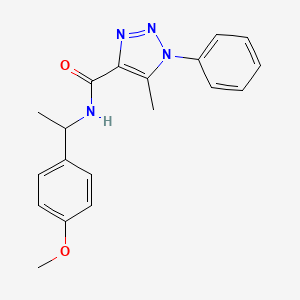 molecular formula C19H20N4O2 B3011132 N-[1-(4-methoxyphenyl)ethyl]-5-methyl-1-phenyl-1H-1,2,3-triazole-4-carboxamide CAS No. 1032227-55-6