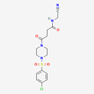 molecular formula C16H19ClN4O4S B3011137 4-[4-(4-chlorobenzenesulfonyl)piperazin-1-yl]-N-(cyanomethyl)-4-oxobutanamide CAS No. 1445611-78-8