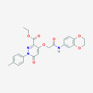 Ethyl 4-(2-((2,3-dihydrobenzo[b][1,4]dioxin-6-yl)amino)-2-oxoethoxy)-6-oxo-1-(p-tolyl)-1,6-dihydropyridazine-3-carboxylate